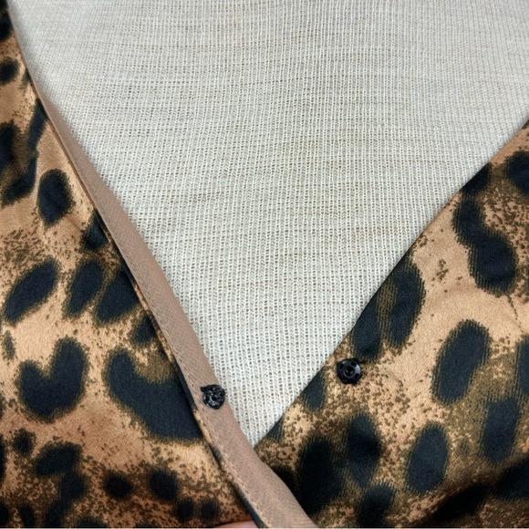 Lulu’s ‘Coraline’ High Low Midi Leopard Print Sleeveless Wrap Dress Size Small - Picture 3 of 7